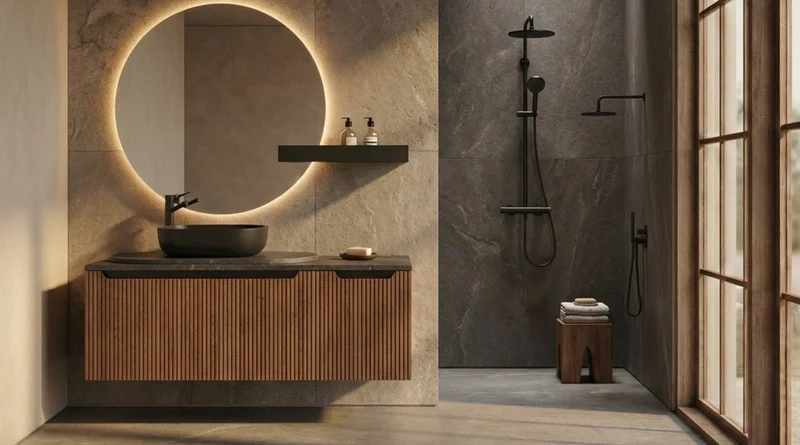 Mueble Portalavabo Suspendido Kimono 1 Cajón Acabado Roble - Fabricación Española | Maderó Atelier