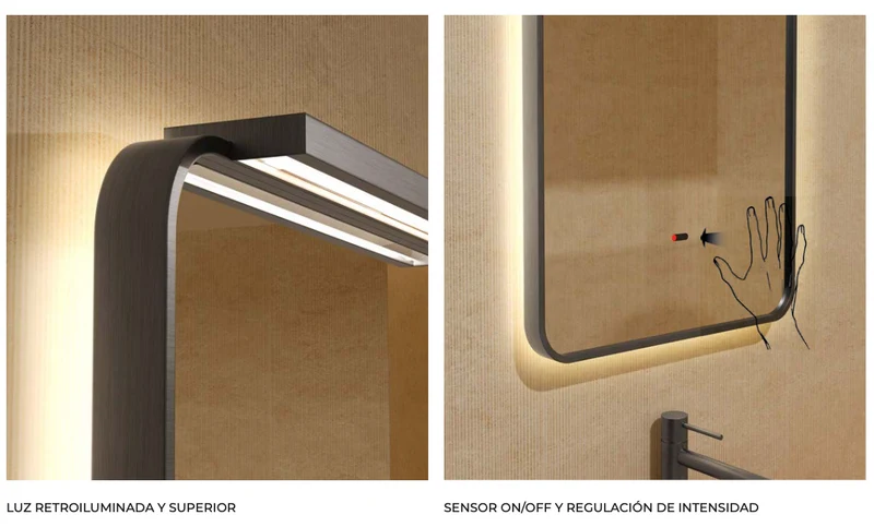 Espejo Rectangular LED con Luz en Marco y Antivaho – Palermo de Ledimex