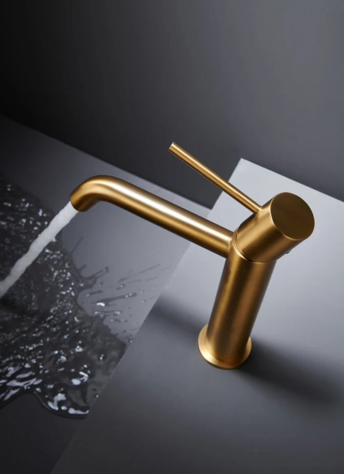 Grifería Lavabo Monomando Monza Oro Cepillado - Imex