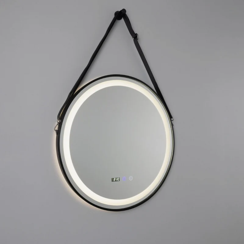 Espejo de Baño Redondo LED Sines Marco Negro IP44 60cm – Mullan Lighting