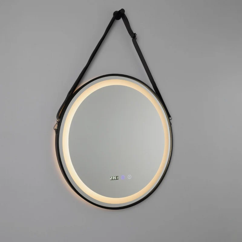 Espejo de Baño Redondo LED Sines Marco Negro IP44 60cm – Mullan Lighting