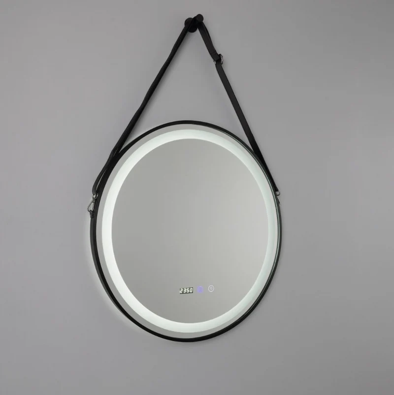 Espejo de Baño Redondo LED Sines Marco Negro IP44 60cm – Mullan Lighting