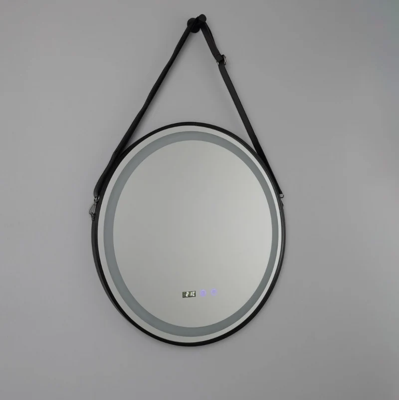 Espejo de Baño Redondo LED Sines Marco Negro IP44 60cm – Mullan Lighting