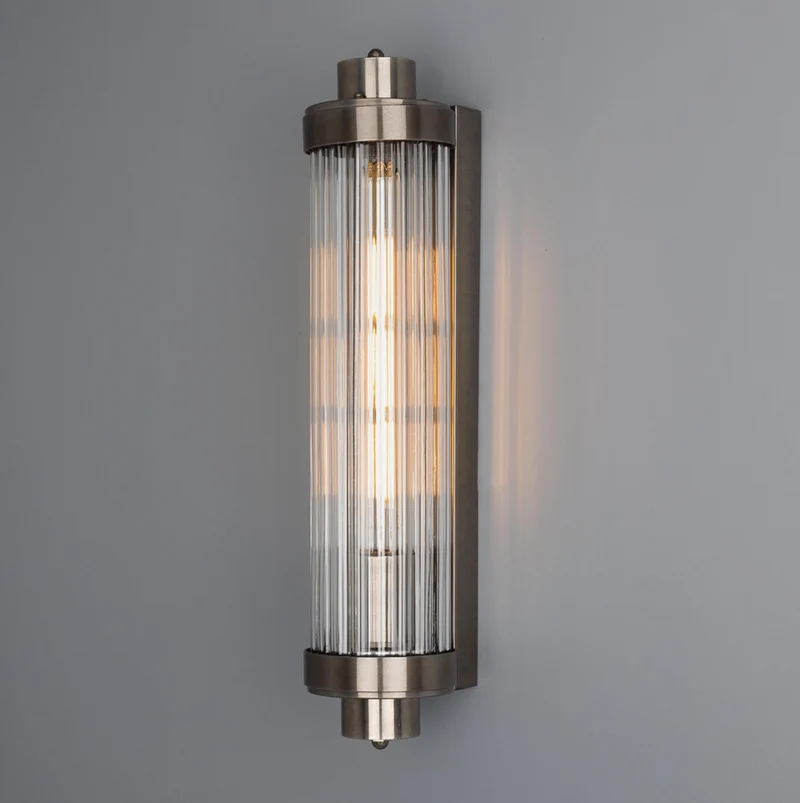 Aplique Baño Louise IP44 | Cristal Ondulado Transparente | Mullan Lighting