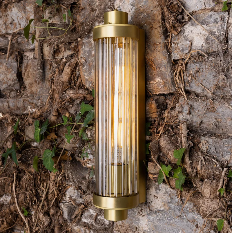 Aplique Baño Louise IP44 | Cristal Ondulado Transparente | Mullan Lighting
