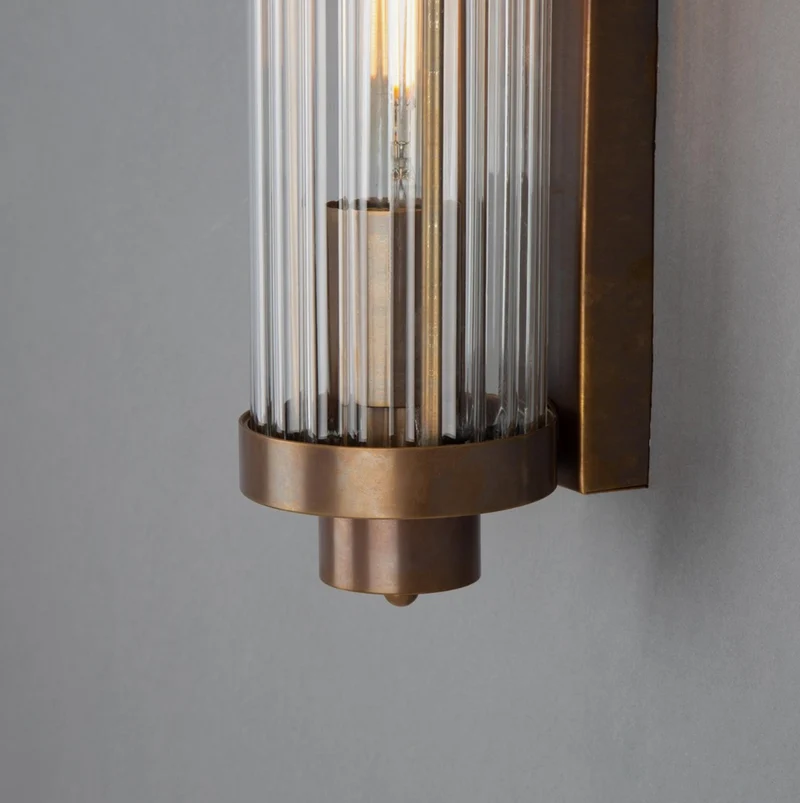 Aplique Baño Louise IP44 | Cristal Ondulado Transparente | Mullan Lighting