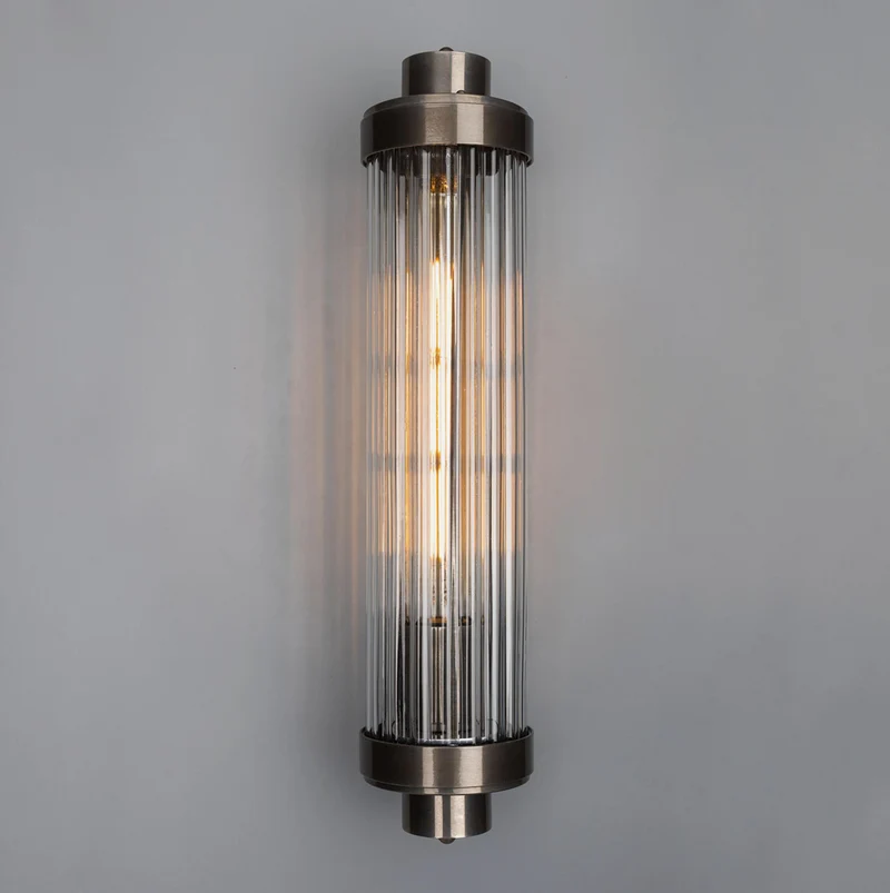 Aplique Baño Louise IP44 | Cristal Ondulado Transparente | Mullan Lighting