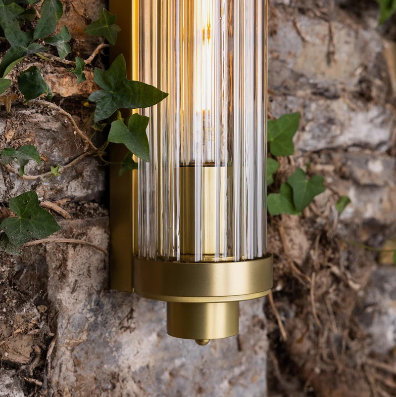 Aplique Baño Louise IP44 | Cristal Ondulado Transparente | Mullan Lighting