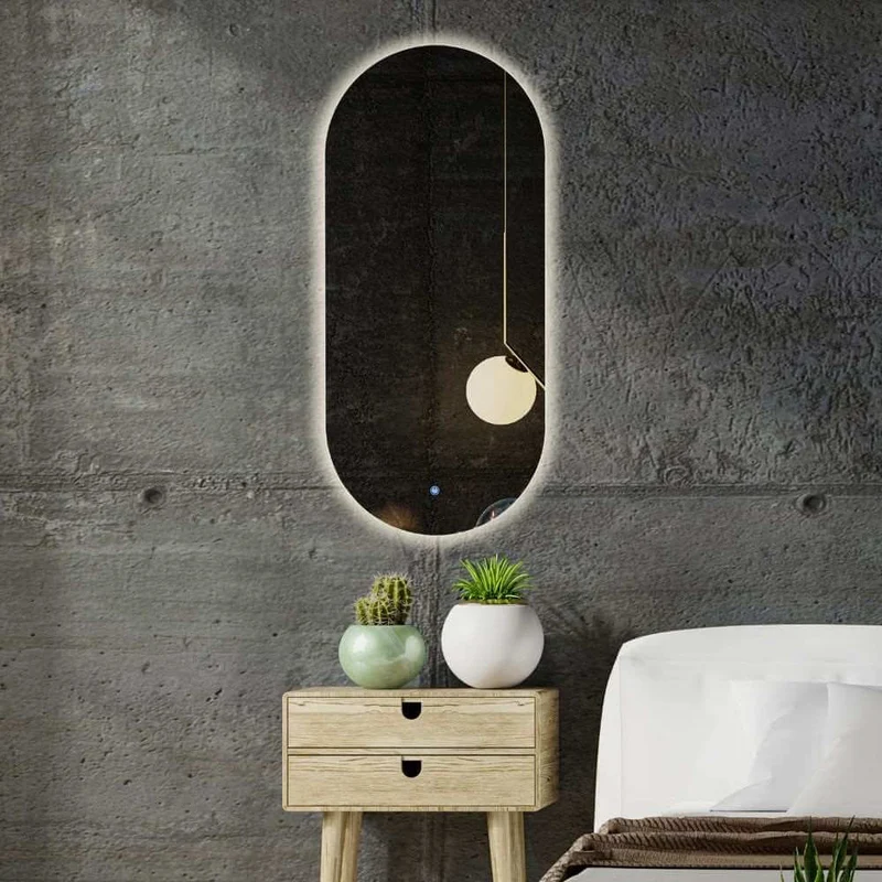 Pill oval LED mirror with rear lighting 45x150cm | 4000k | No switch