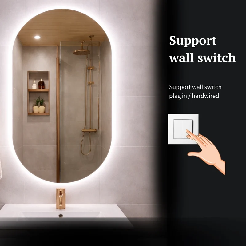 Pill oval LED mirror with rear lighting 315x700mm