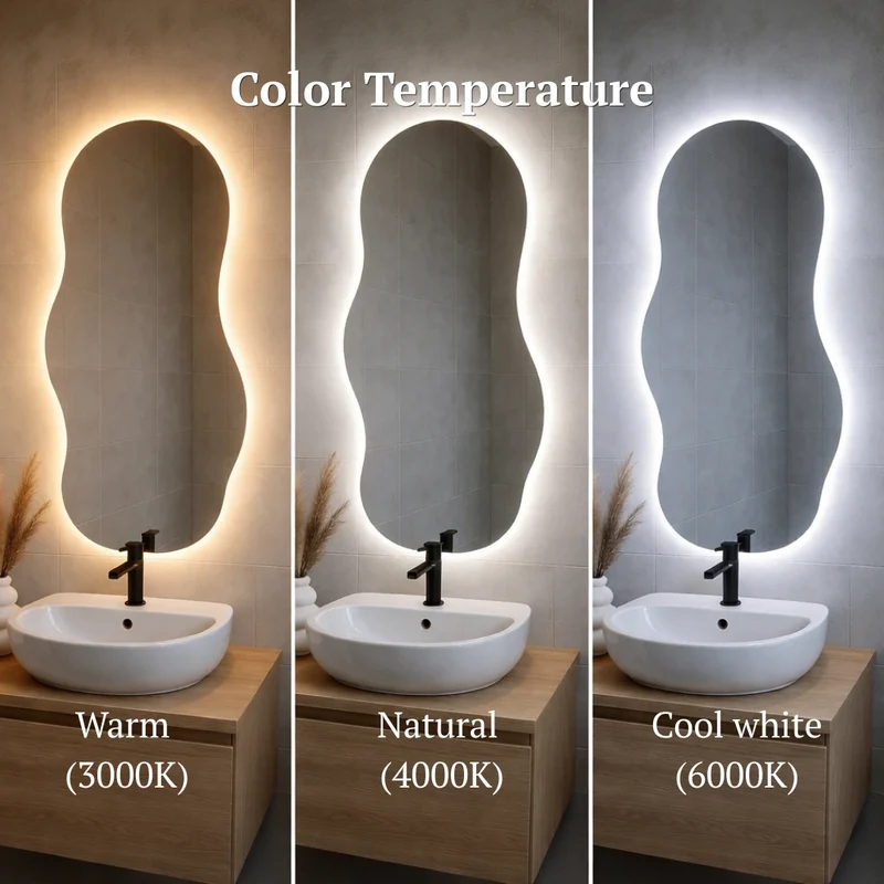 Cloud-shape LED mirror with rear lighting