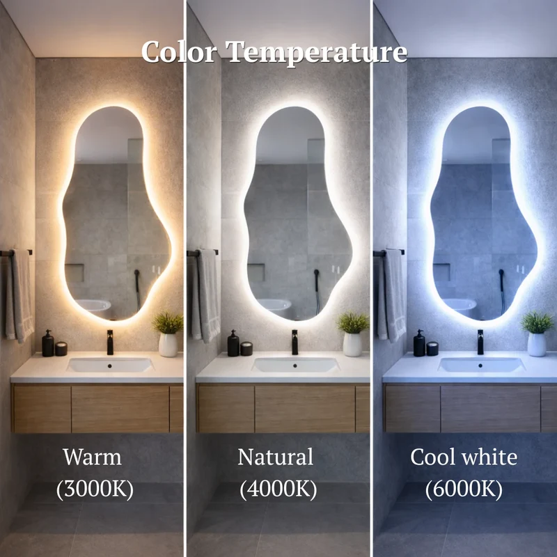 Cloud-shape LED mirror with front lighting