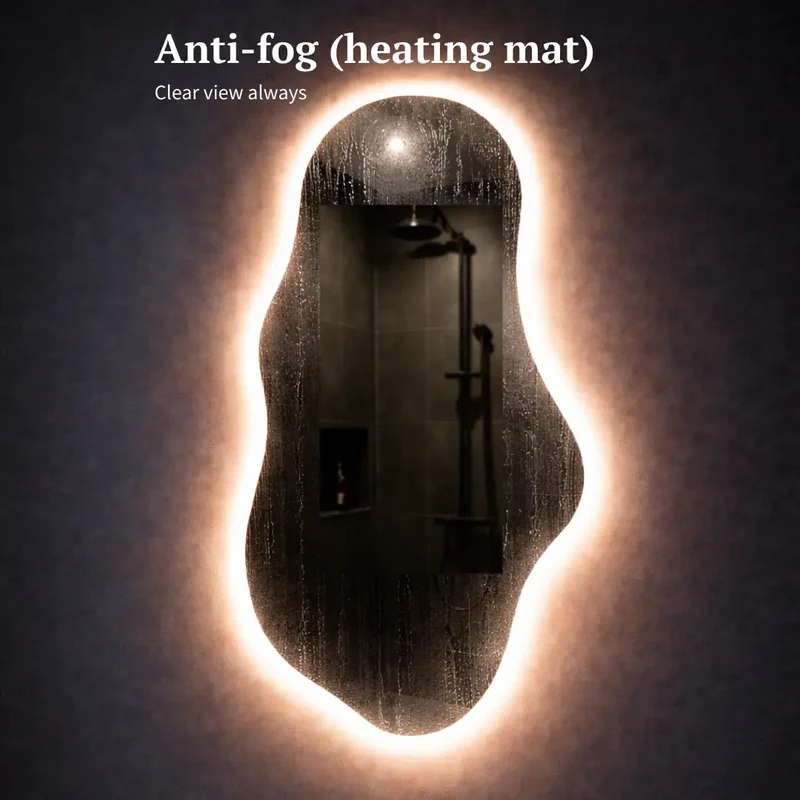 Cloud-shape LED mirror with front lighting