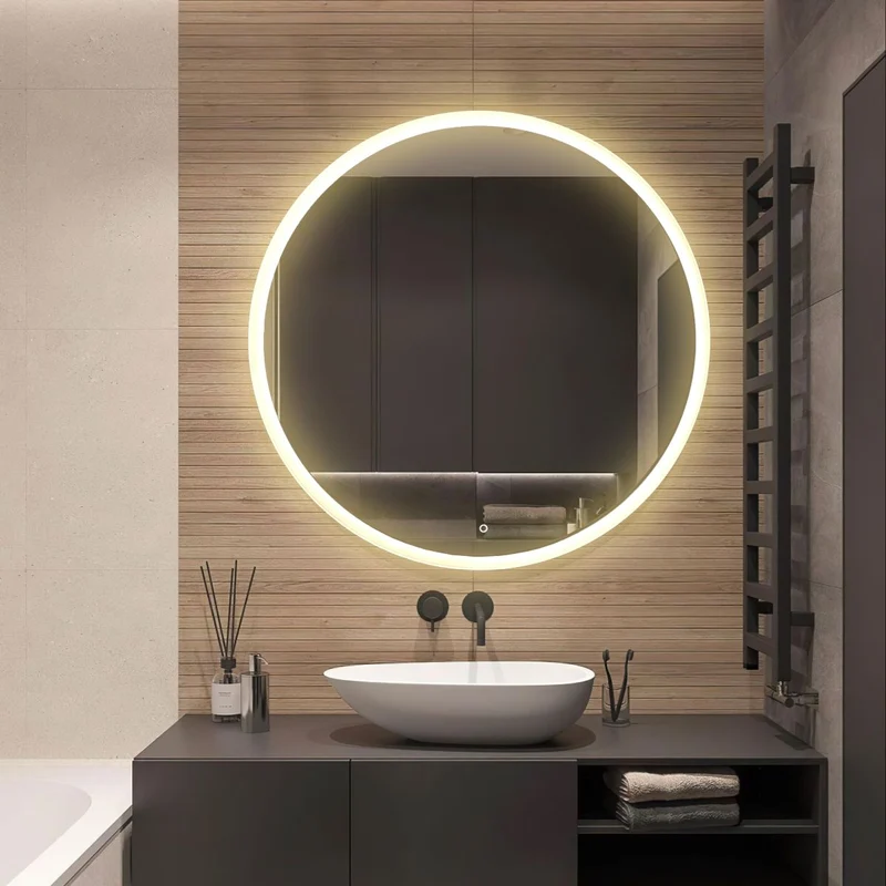 Round LED mirror with front lighting Ø 900mm