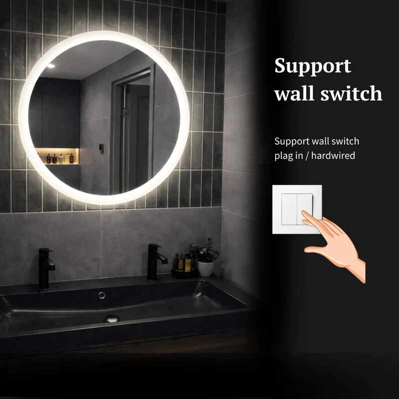 Round LED mirror with front lighting Ø 700 mm