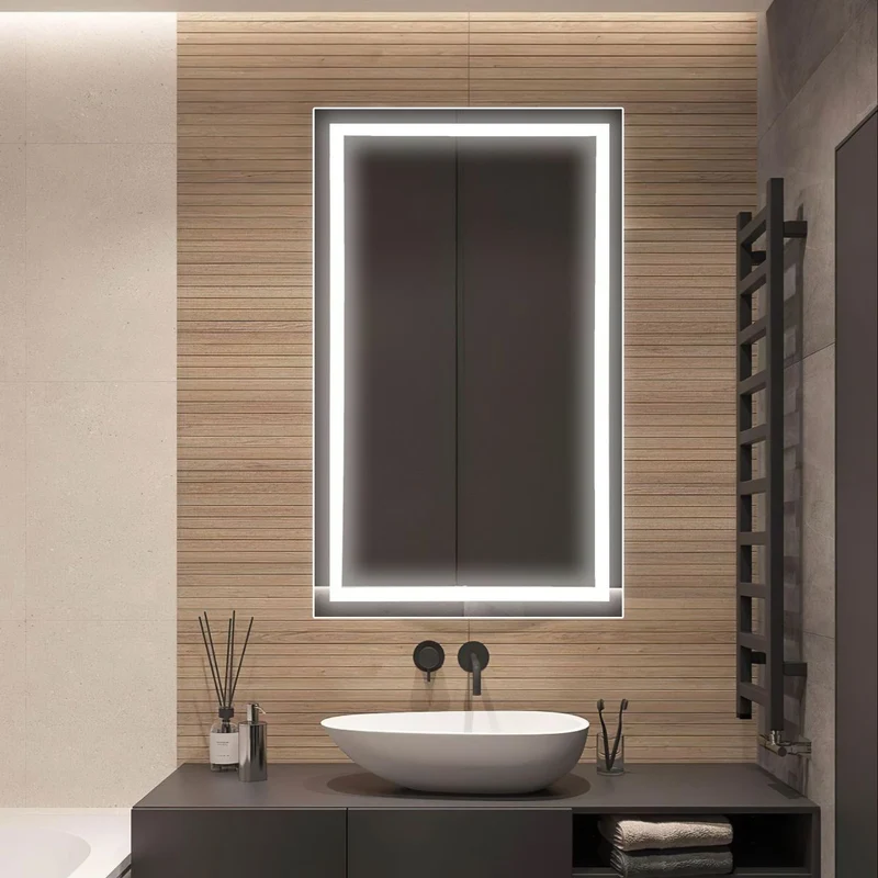 Rectangular LED mirror with double Front Lit 800x1000mm