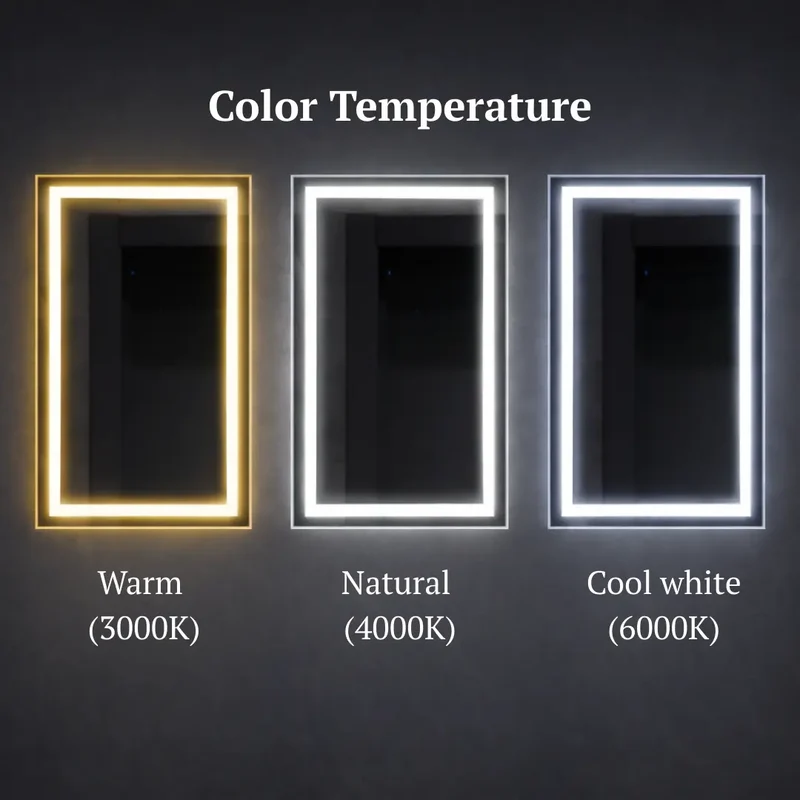 Rectangular LED mirror with double Front Lit 800x1200mm