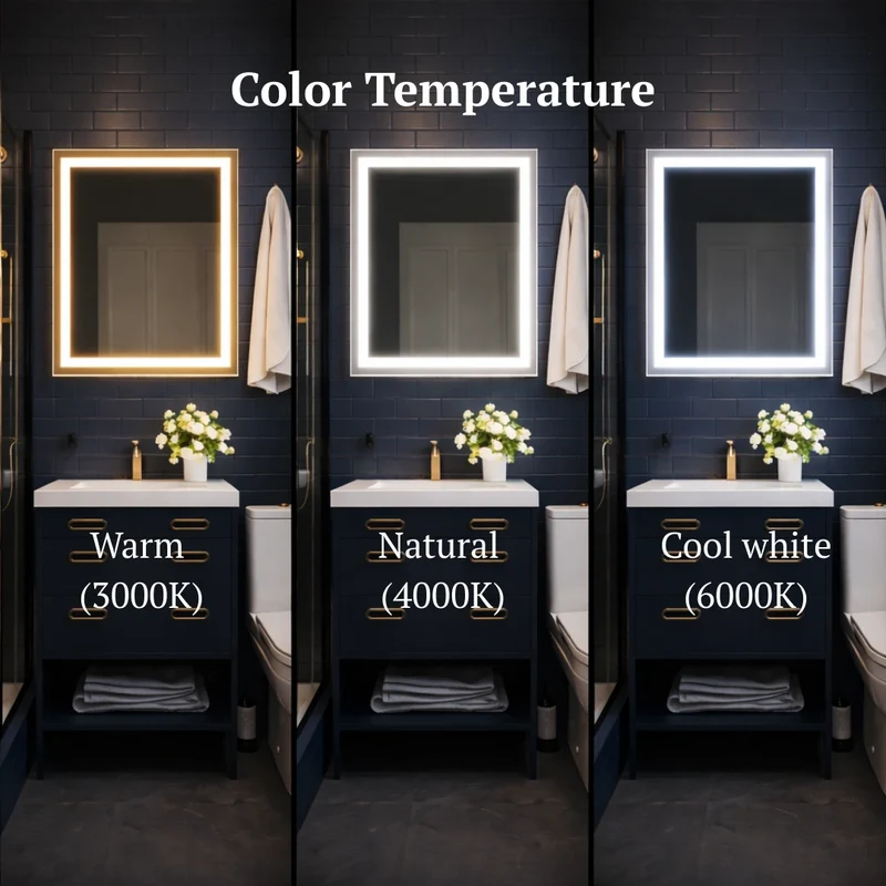 Square LED mirror with double Front Lit 600x600mm