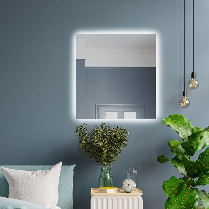 Square LED mirrors with rear lighting 1000x1000mm