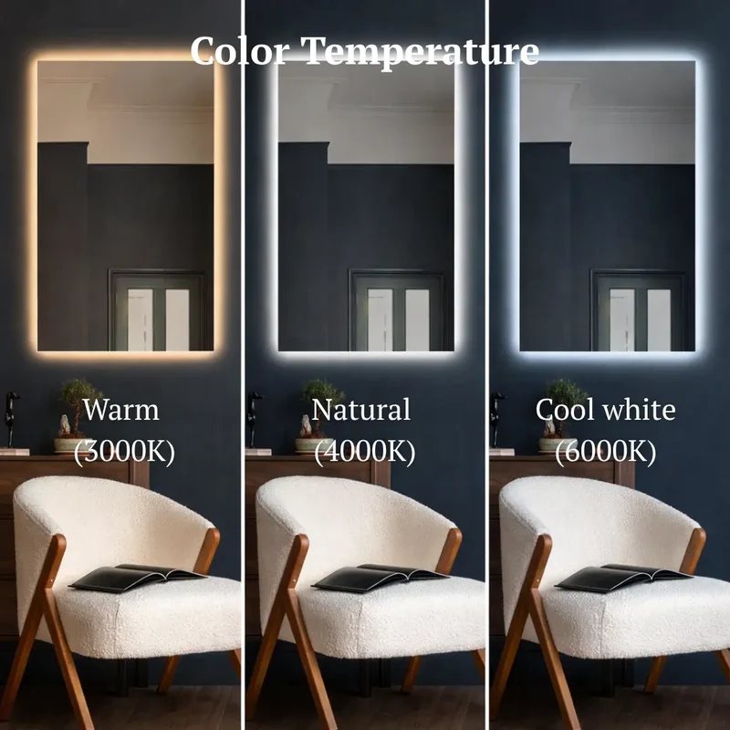 Rectangle LED mirrors with rear lighting 800x1000mm