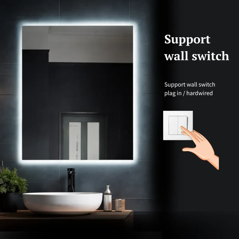Rectangle LED mirrors with rear lighting 800x1000mm