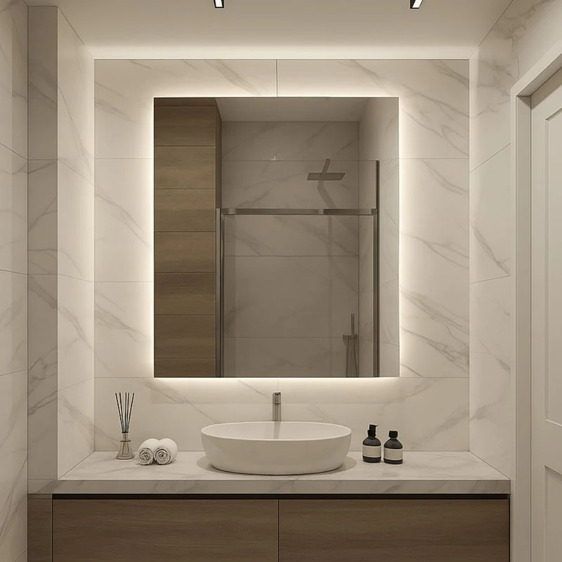 Rectangle LED mirrors with rear lighting 500x800mm
