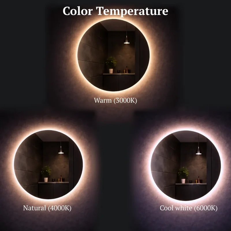 Round LED mirror with rear lighting Ø 1000mm