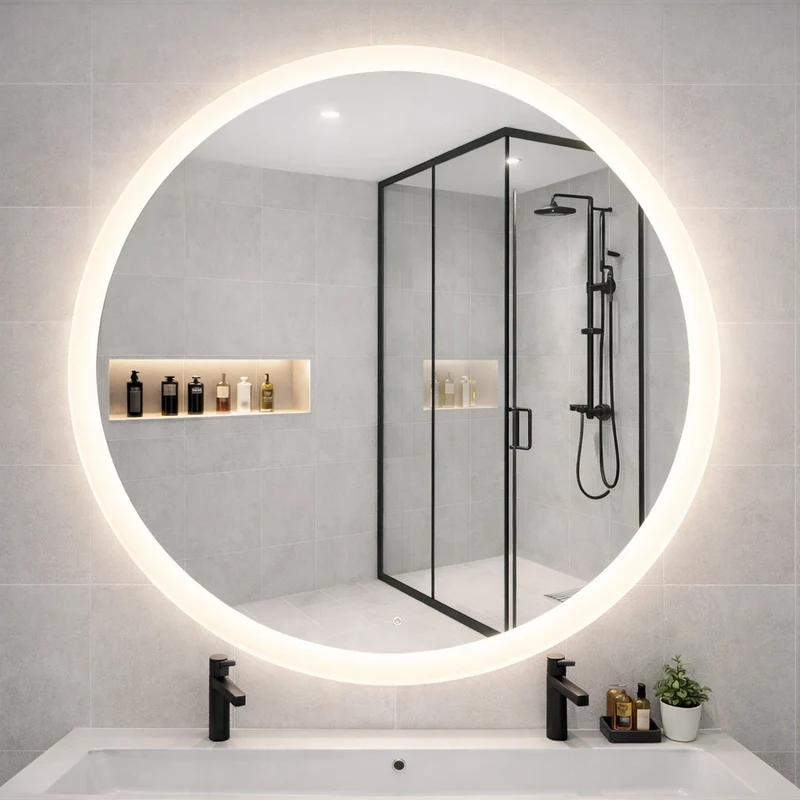 Round LED mirror with front lighting Ø 800mm