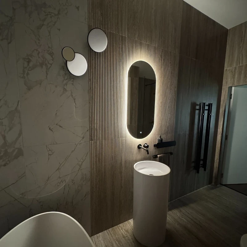 Pill oval LED mirror with rear lighting 315x700mm