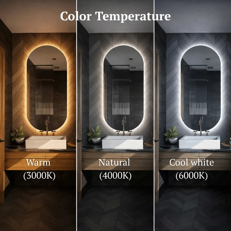 Pill oval LED mirror with rear lighting 315x700mm