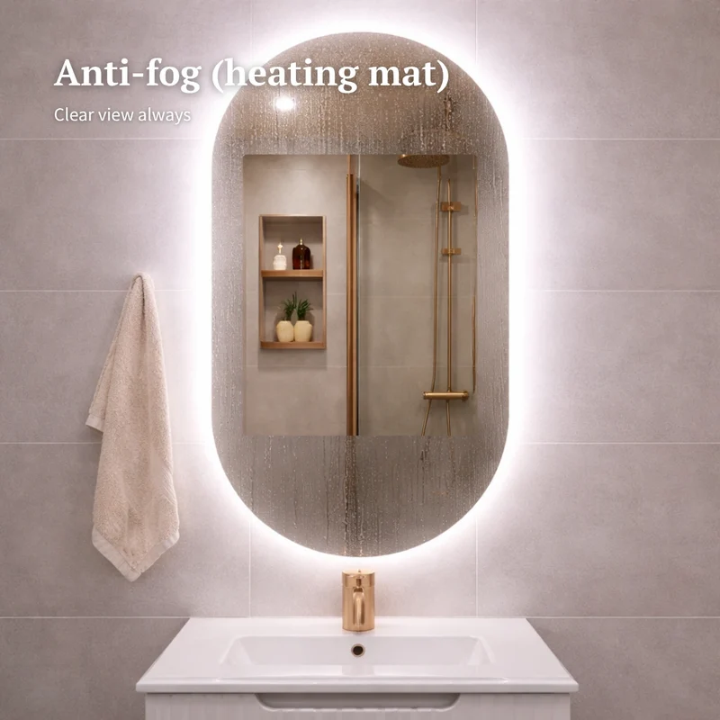 Pill oval LED mirror with rear lighting 315x700mm
