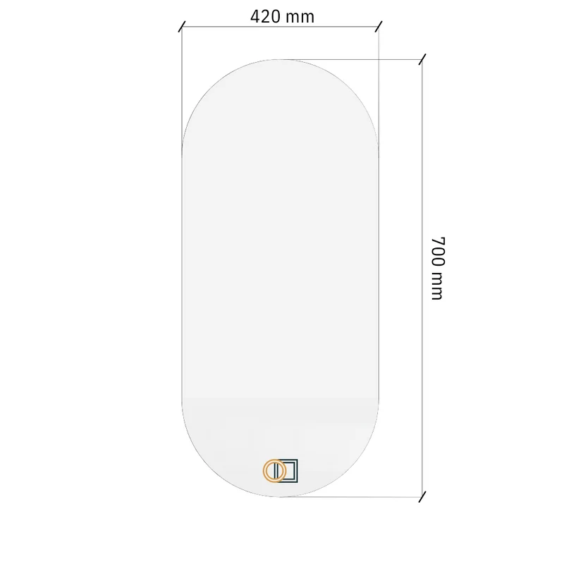 Pill oval LED mirror with rear lighting 420x700mm
