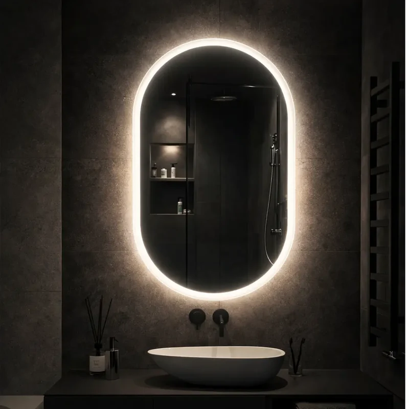 Pill oval LED mirror with front lighting 420x700mm