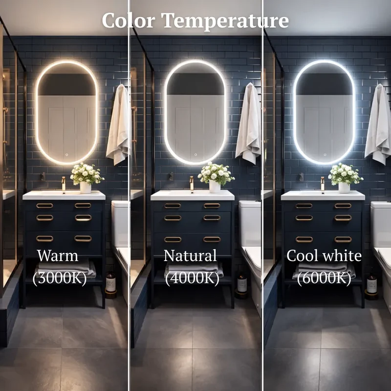 Pill oval LED mirror with front lighting 420x700mm