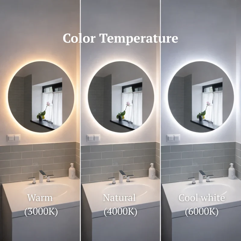 Round LED mirror with rear lighting Ø 900mm