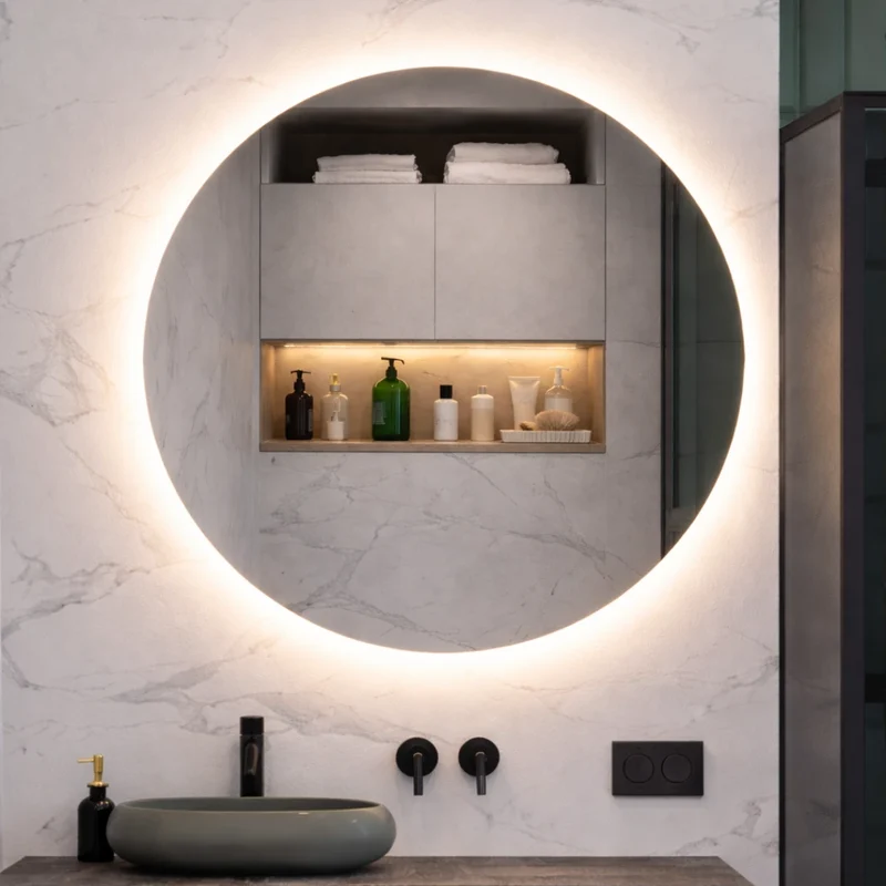 Round LED mirror with rear lighting Ø 800mm