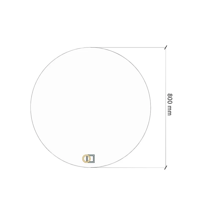 Round LED mirror with rear lighting Ø 800mm
