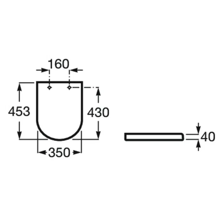 Roca The Gap Round A801D10001 – Tapa WC, Cierre Normal, Antibacteriana, Bisagras Acero Inoxidable