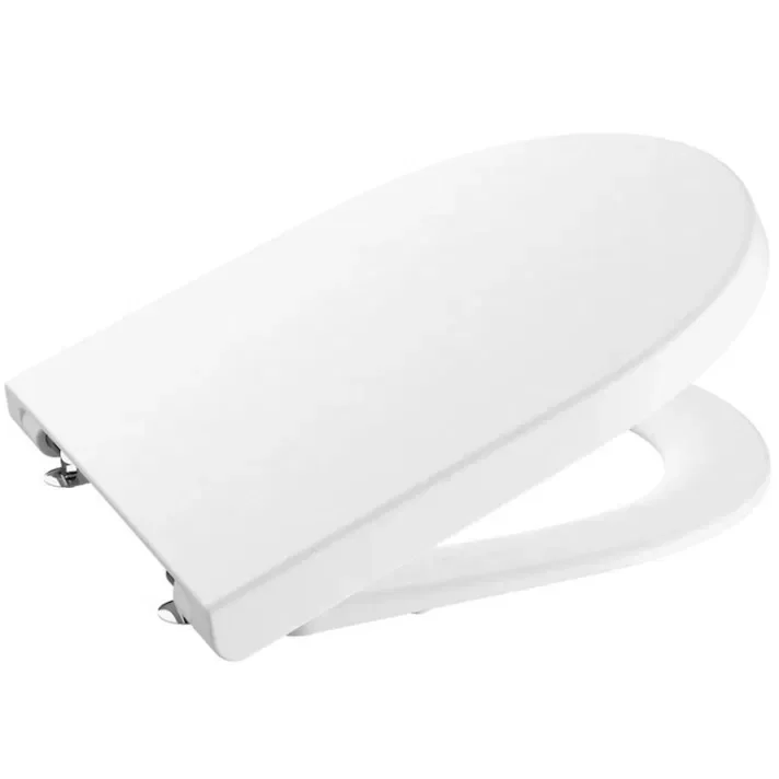 Roca The Gap Round A801D12001 – Tapa WC, Cierre Amortiguado, Antibacteriana, Bisagras Acero Inoxidable