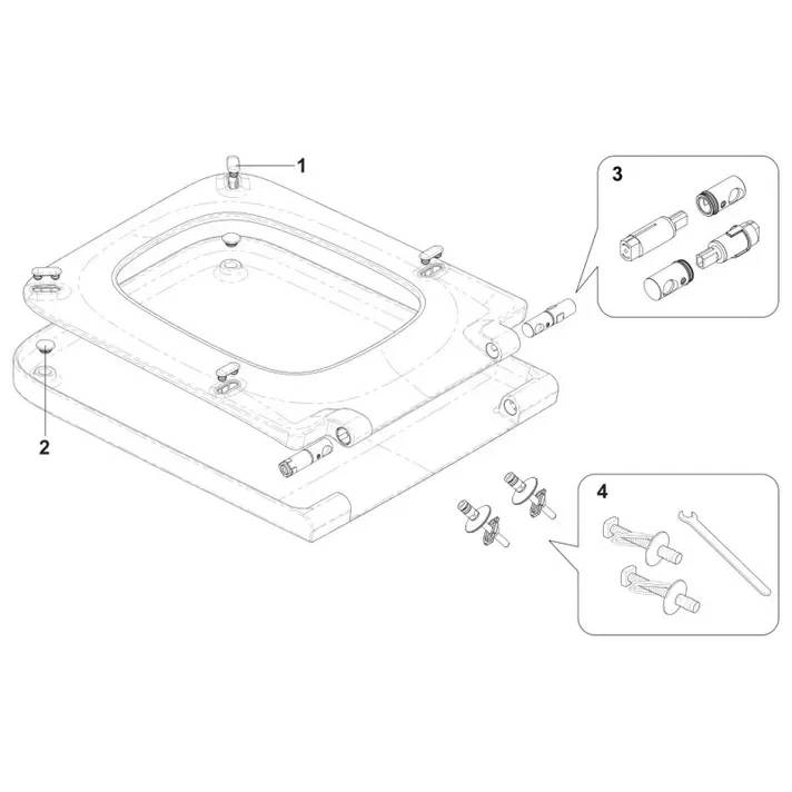 Roca Inspira Square A80153200B – Tapa WC Cuadrada, Cierre Amortiguado, Antibacteriana, Bisagras Latón Cromado