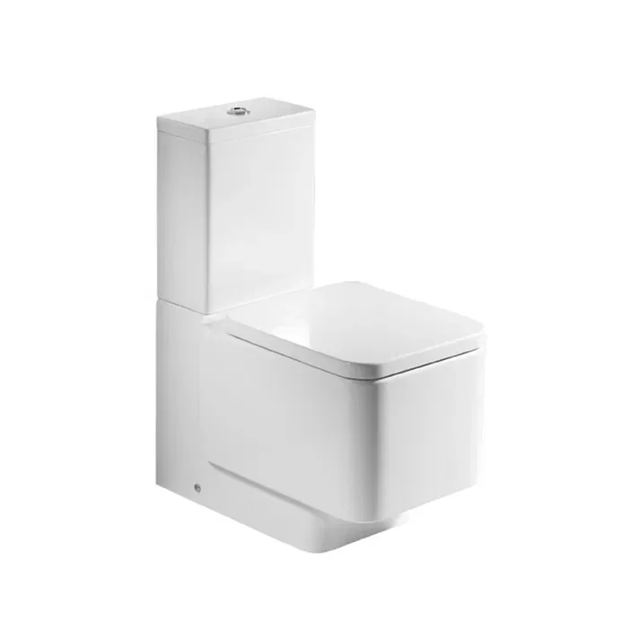 Roca Element A801572004 – Tapa WC Cuadrada, Cierre Amortiguado, Antibacteriana, Bisagras Latón Cromado