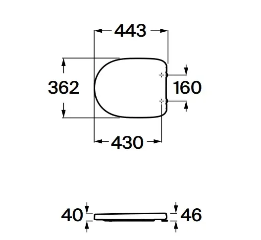 Roca Round A801B2000B – Tapa WC Redonda, Cierre Normal, Antibacteriana