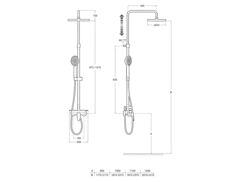Roca Even-M Round A5A9790C00 – Columna de Ducha, Telescópica, Cromado