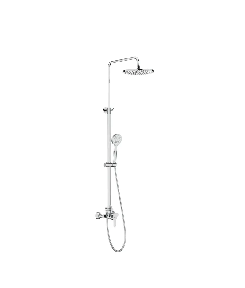 Columna de ducha de monomando para pared con rociador en acabado color cromo L20 Roca
