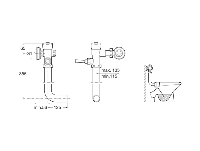 Roca Aqua A526900610 – Fluxor de Inodoro