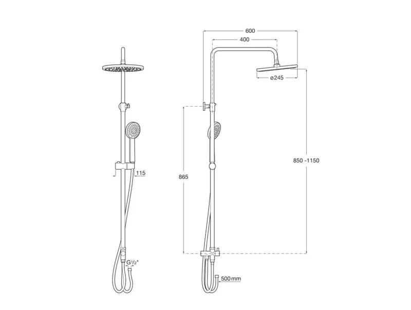 Roca Victoria A5B9M61C00 – Columna de Ducha, Cromado