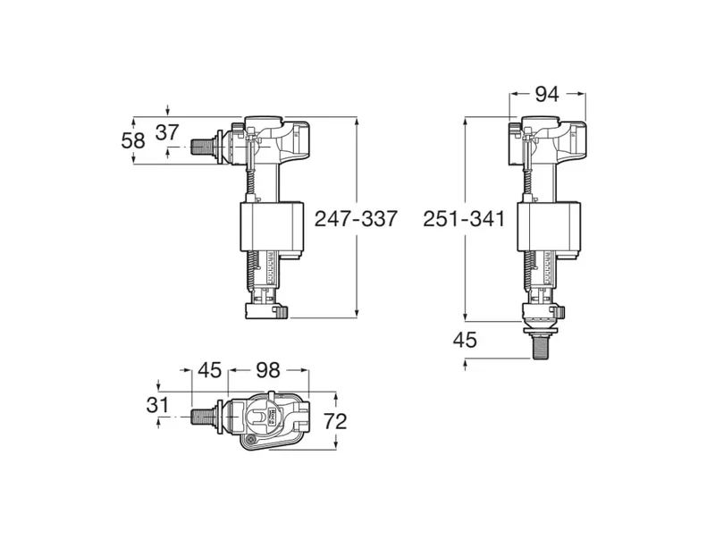 Roca A822509200 – Mecanismo de Alimentación Dual, Rosca Metálica Compacta