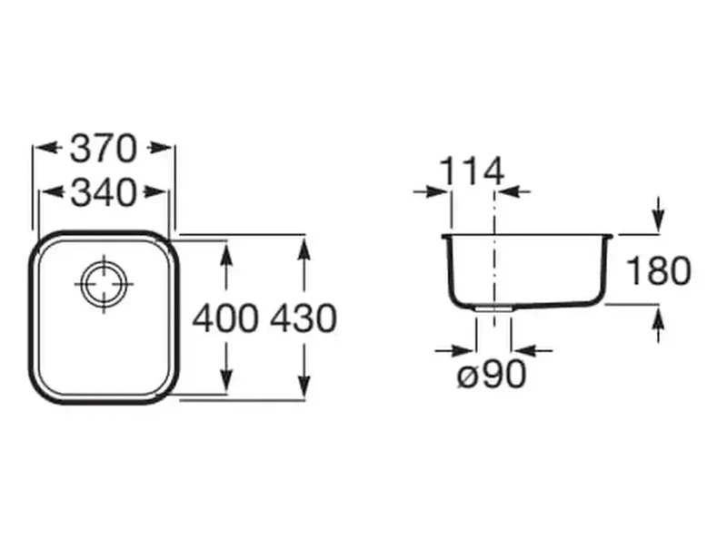 Roca Lisboa A870M10330 – Fregadero, 53 cm