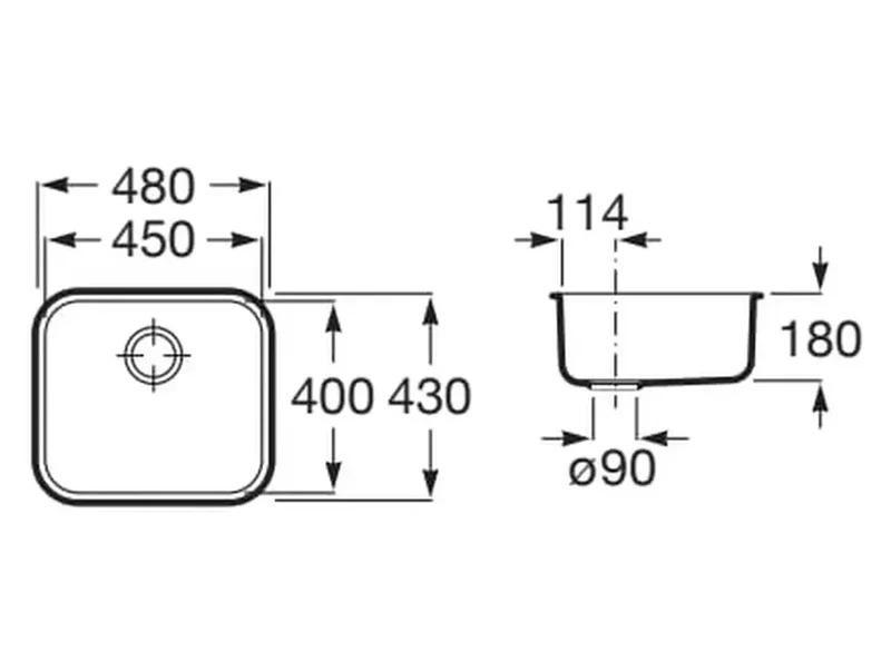 Roca Lisboa A870M10450 – Fregadero, 61 cm