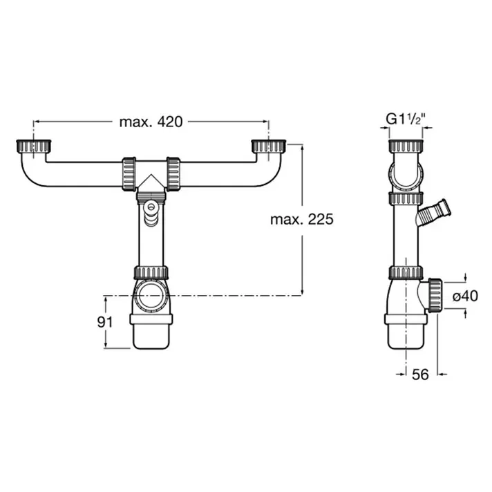 Roca Duo A870920845 – Fregadero, 84 cm